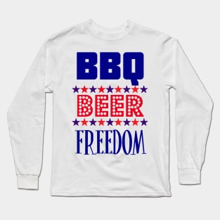 BBQ Beer Freedom parody Long Sleeve T-Shirt